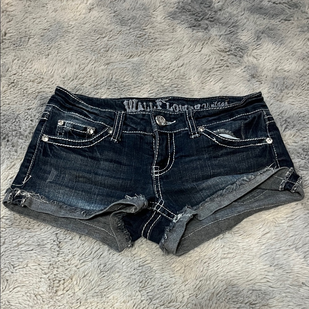 Wallflower Dark Blue Jean Shorts